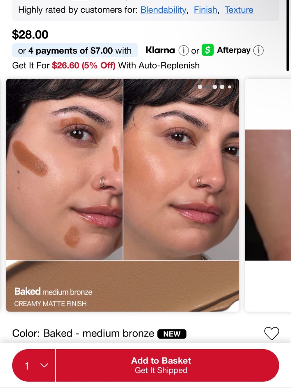 Milk Makeup Baked Medium Bronze Creamy Matte Bronzer Stick